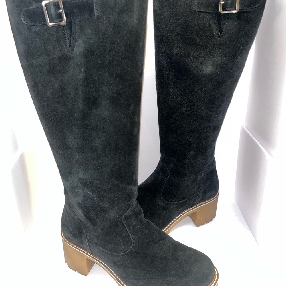Eric Michael Black Suede Over the Knee Boots